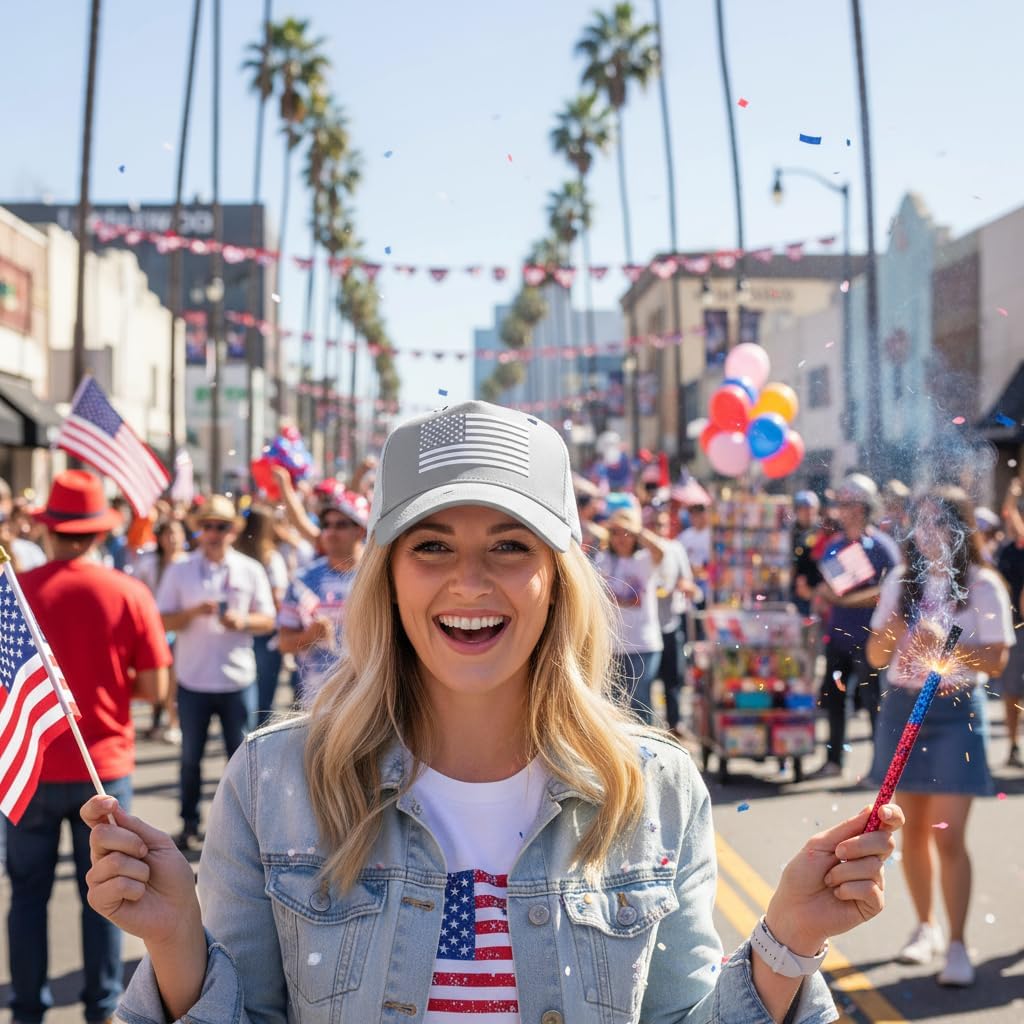IIN American Flag Mesh Baseball Cap, Patriotic Trucker Hat for Men Women, Quick-Dry Breathable Design, Adjustable Snapback - Image 6