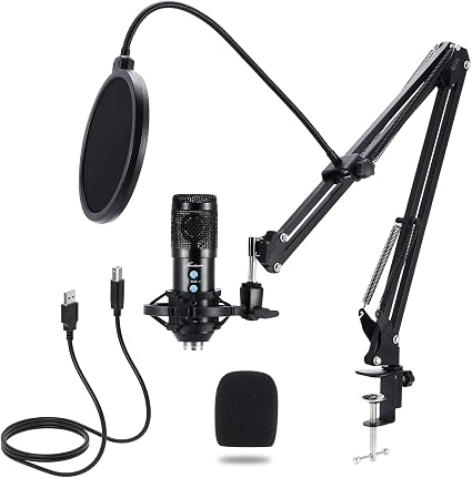 Microfono a Condensatore, NANIWAN Kit Microfono USB per PC con Supporto,  Filtro Anti-pop, Supporto Antiurto, Adatto per Giochi PS4 PS5, Streaming,  Podcast, Registrazione di Musica, Video di YouTube : Amazon.it: Strumenti  Musicali