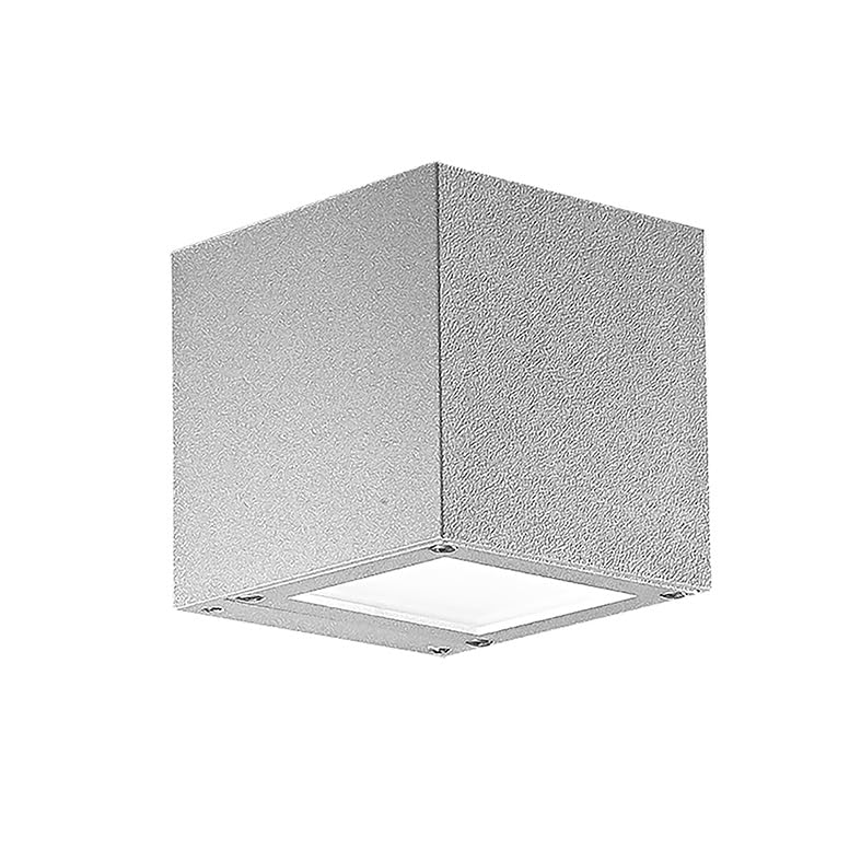 Aplique LED 4000K gris para pared exterior con diseño cuadrado único
