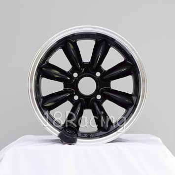 1 PC ONLY ROTA RB WHEELS 16X7 PCD4X100 OFFSET 40 HB56.1 BLACK WITH POLISH LIP