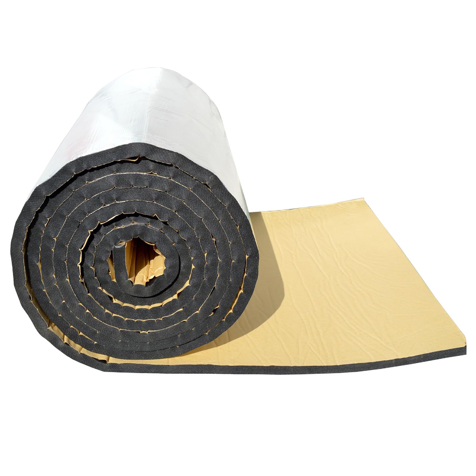 Aislante Termico Estera De Aislamiento Acústico 5/10/20mm De Espesor Acústico Insonorización Aluminio Forro Autoadhesivo Espuma De Alta Densidad Paneles De Aislamiento(Size:1*10m Thickness 10mm)