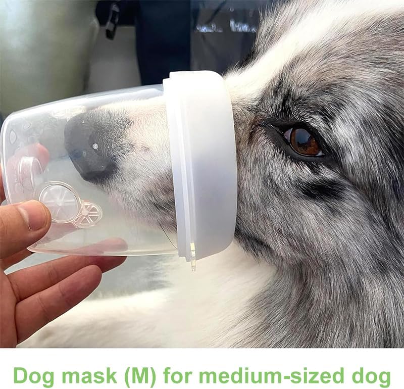 Miniatura 4 de Máscara de oxígeno para perros, máscara inhaladora para perros medianos, máscara de oxígeno para mascotas y tubo, adecuada para perros medianos