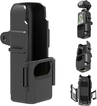 Coverzone DJI Osmo Pocket 3 ile Uyumlu Koruyucu Çerçeve Frame Cage, 1/4 Vida Yuvalı ABS Kamera Kafesi, Çift Cold Shoe Montajlı Aksesuar Bağlantı Aparatı, Siyah