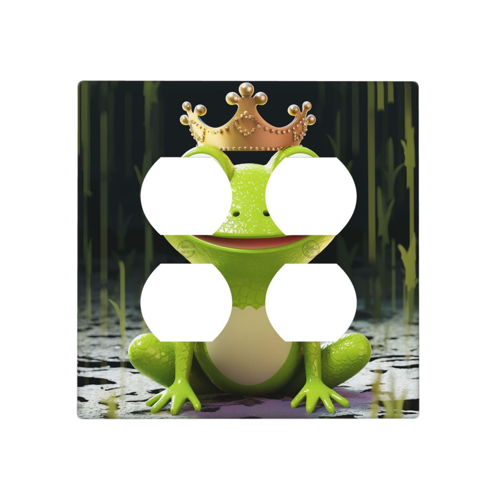 Kloph Style J Decorator Wall Plate 2 Gang Light Switch Covers Crown Frog Wallplate Double Toggle Switch Plate Standard Size Electrical Outlet Covers Decorative Wall Switch Plate Cover