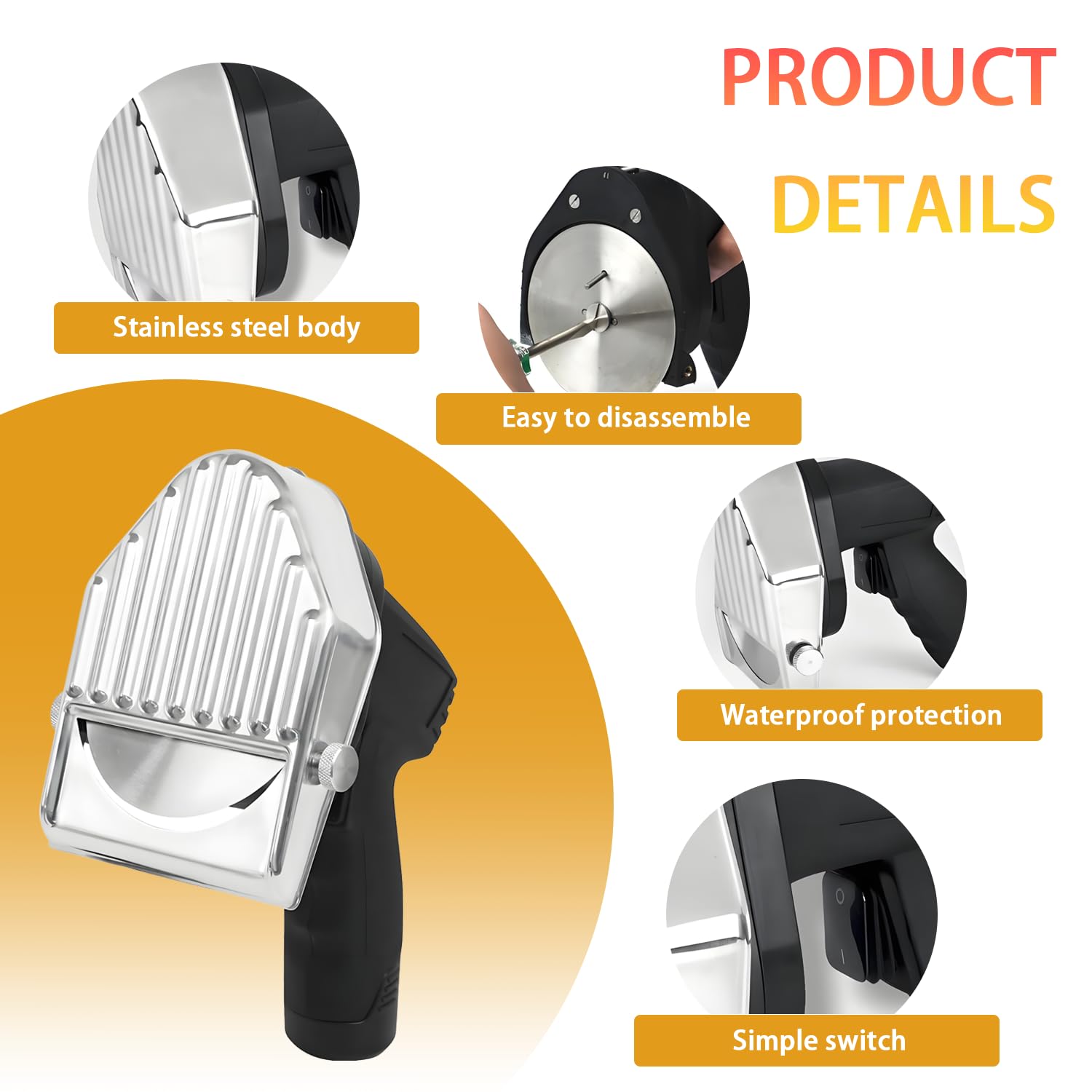 Cuchillo eléctrico para Kebab, Cortador de shawarma, Grosor de Corte Ajustable de 0 a 8 mm, Capacidad de Corte de 60 kg/h para carnicerías y restaurantes. Wireless