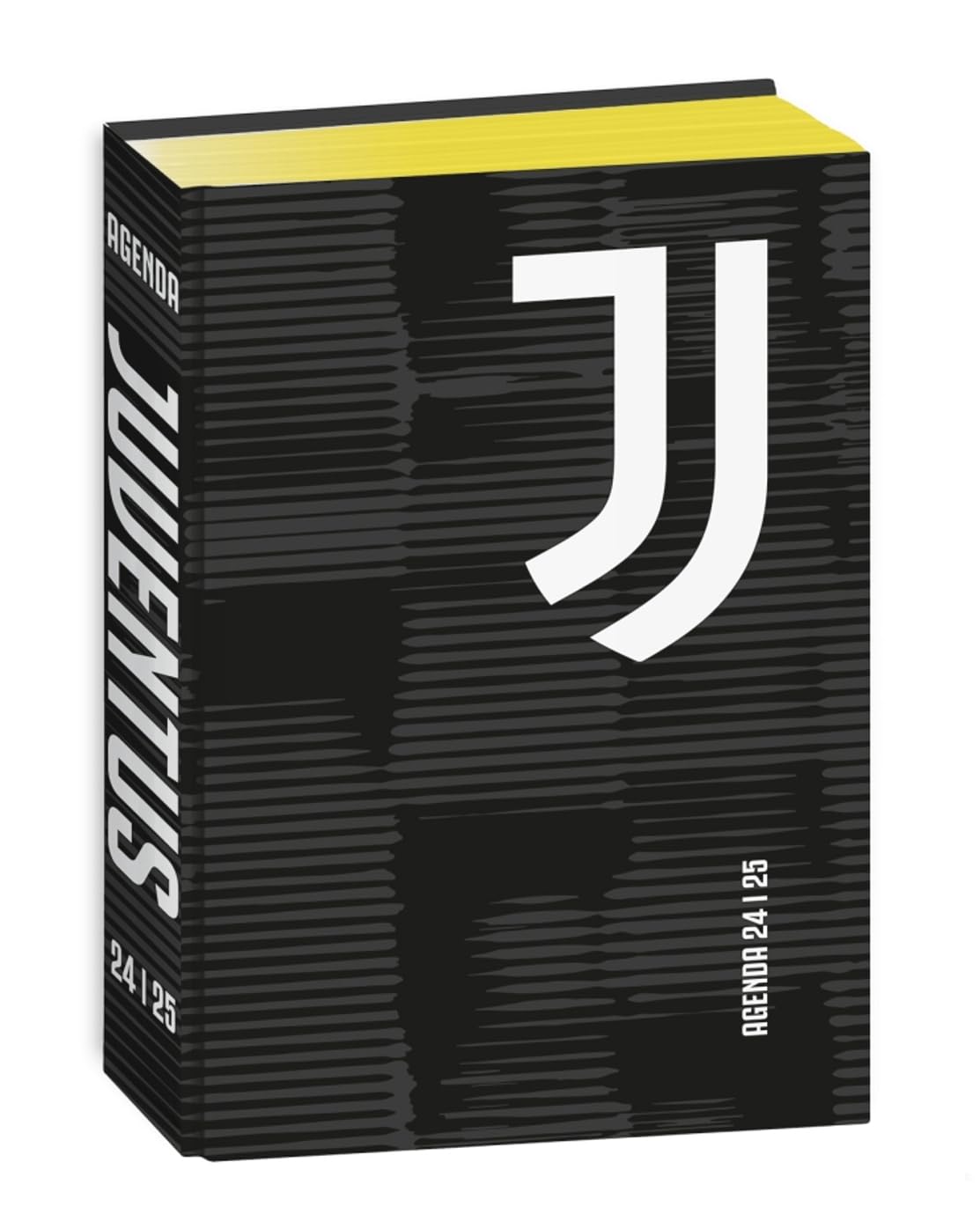 Agenda compatible con diario escolar Juventus versión negra F.to Pocket 16 x 11 cm 2024/2025 + llavero fútbol 3D