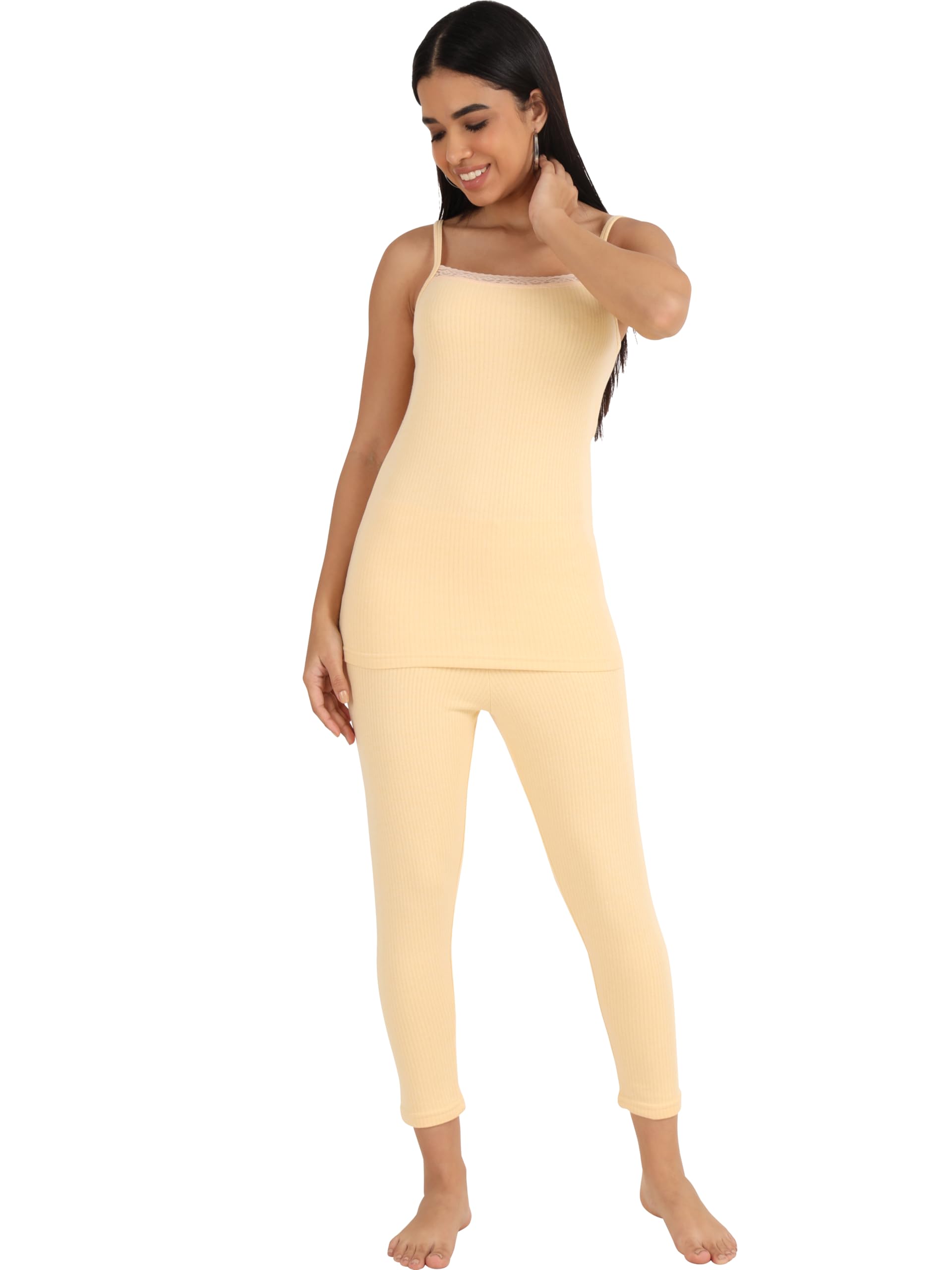 Selfcare Women's Thermal Top and Pyjama Set (Pack of 1 Set)(SW0297-M_Skin_Medium) 3