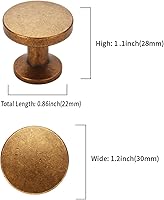 Vista 3 de Asidrama Paquete de 10 pomos de latón antiguo para gabinetes de cocina, perillas de tocador, perillas retro vintage para cajones, herrajes