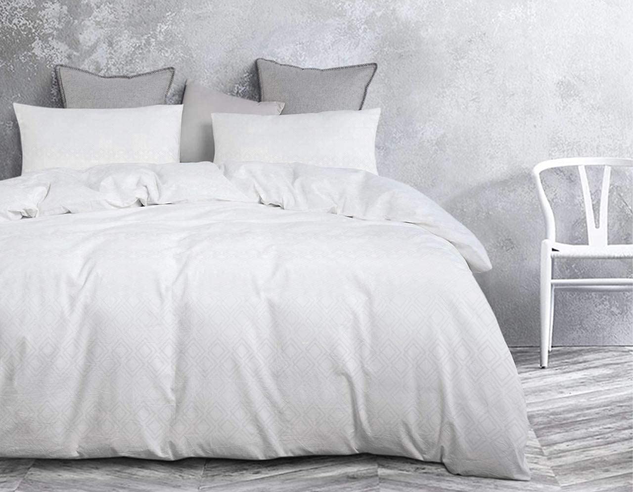 Parure De Lit King Size 1000 Fils Coton égyptien – 5 Pièces Rayures Bleues