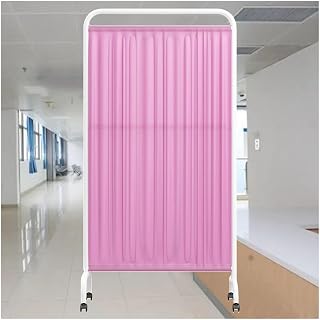 Pink Medical Privacy Screen - 5-Panel Portable Hospital Partition Wall with Wheels, Ideal for Wards, Beauty Salons & Hospitals - Temporary Privacy Solution
