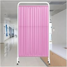 Medical Privacy Screen 5-Panel, 70.8"x35.4" Portable Partition with Wheels, Temporary Hospital Room Divider, Ideal for Wards & Clinics (Pink)