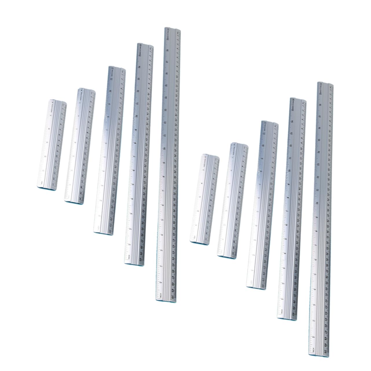 Gadpiparty 3 Set Righello in Alluminio Angolo in Alluminio Righello Chiaro Elettronico Nastro Di Trasferimento Per Vinile Marcatore Squadra Da Carpentiere Metro Regola Silver 10 Pezzi * 3