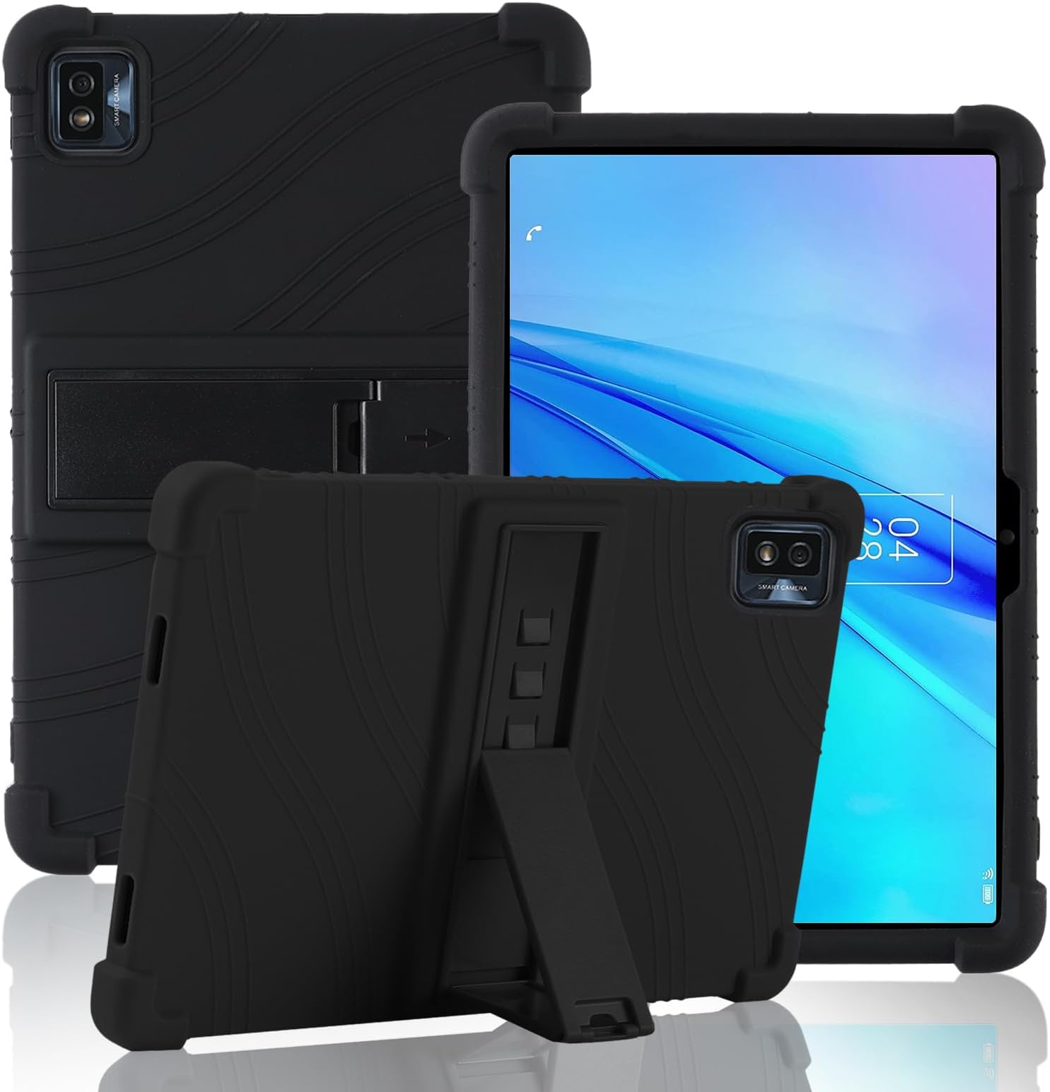 ATOOZ for TCL Tab 10 5G Tablet Case 10.1 Inch 2022 (9183W)/TCL Tab 10S 10.1 Inch Case for Kids (9080G/9081X) 2021 with PC Stand (Black)