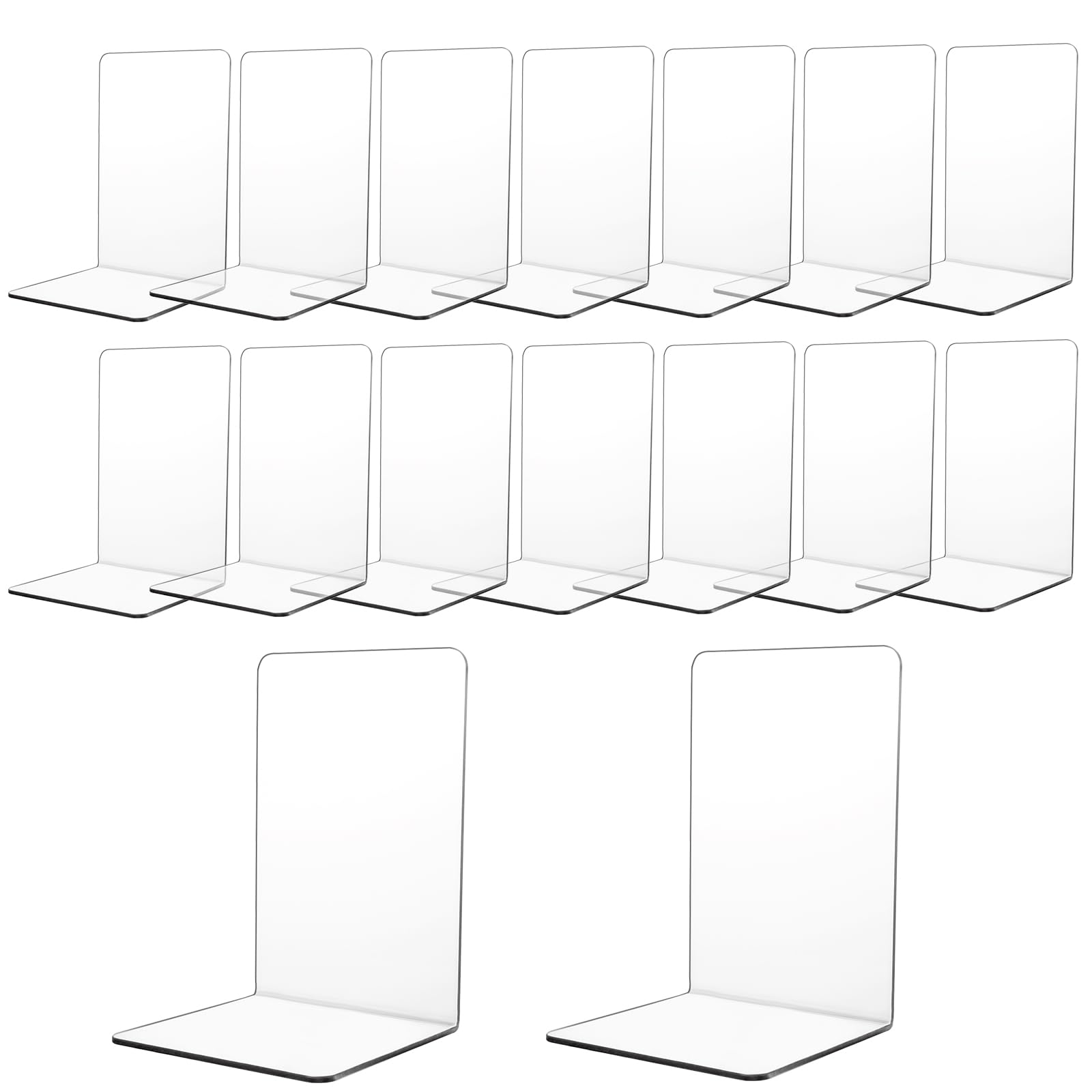 Cale livre en acrylique transparent WOPPLXY, lot de 8 paires de serre-livres de bureau