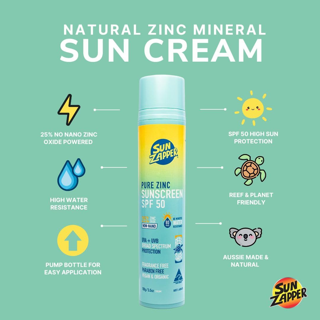 Sun Zapper Pure Zinc Sunscreen SPF 50 Lotion - 100g, 12 g (Pack of 1) - Image 2