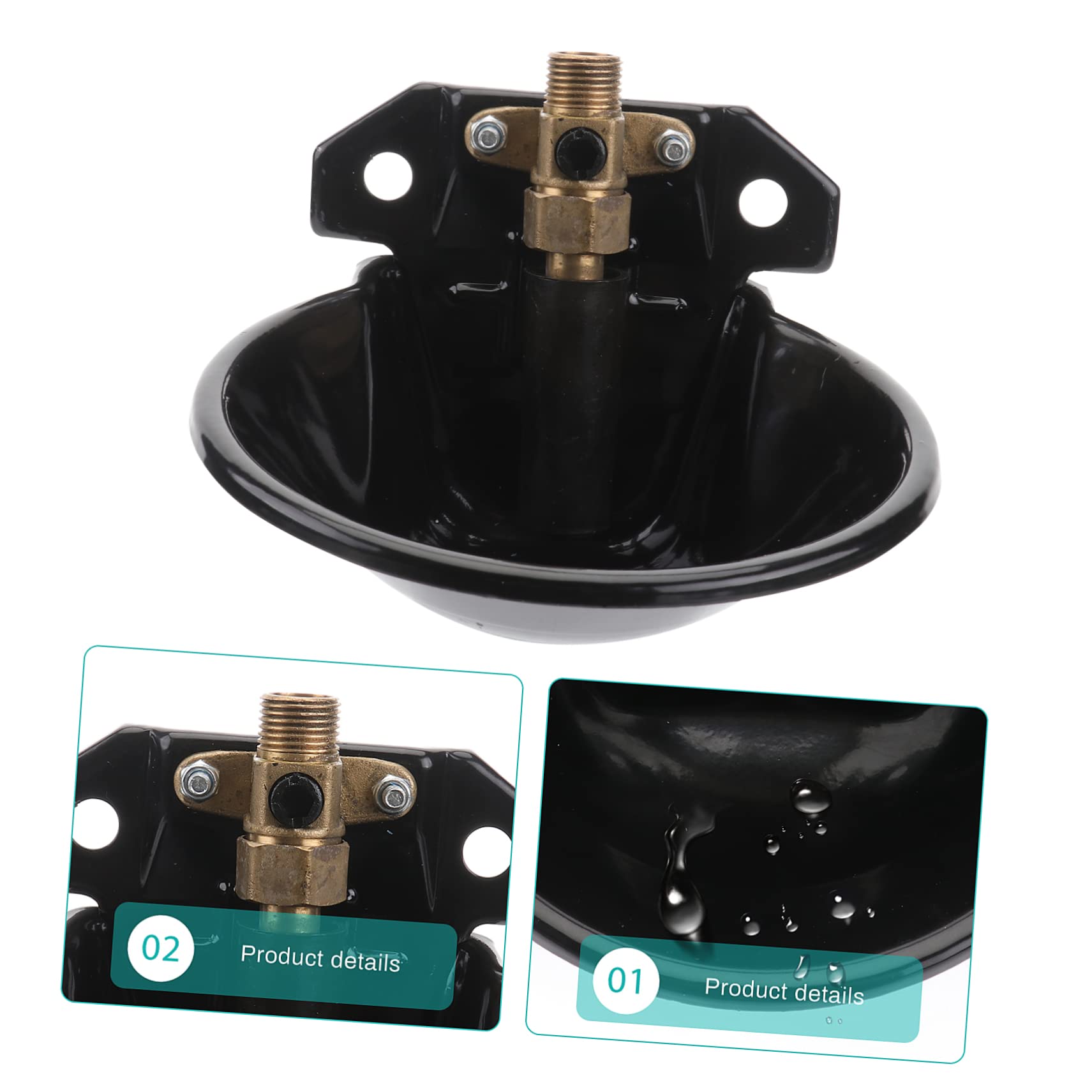 Bebedero Automático Negro Ovejas para Hierro y Cobre para Granja | Nivel de Agua Estable, Resistente Oxidación, Uso en Campo, Compatible Vacas y Cabras