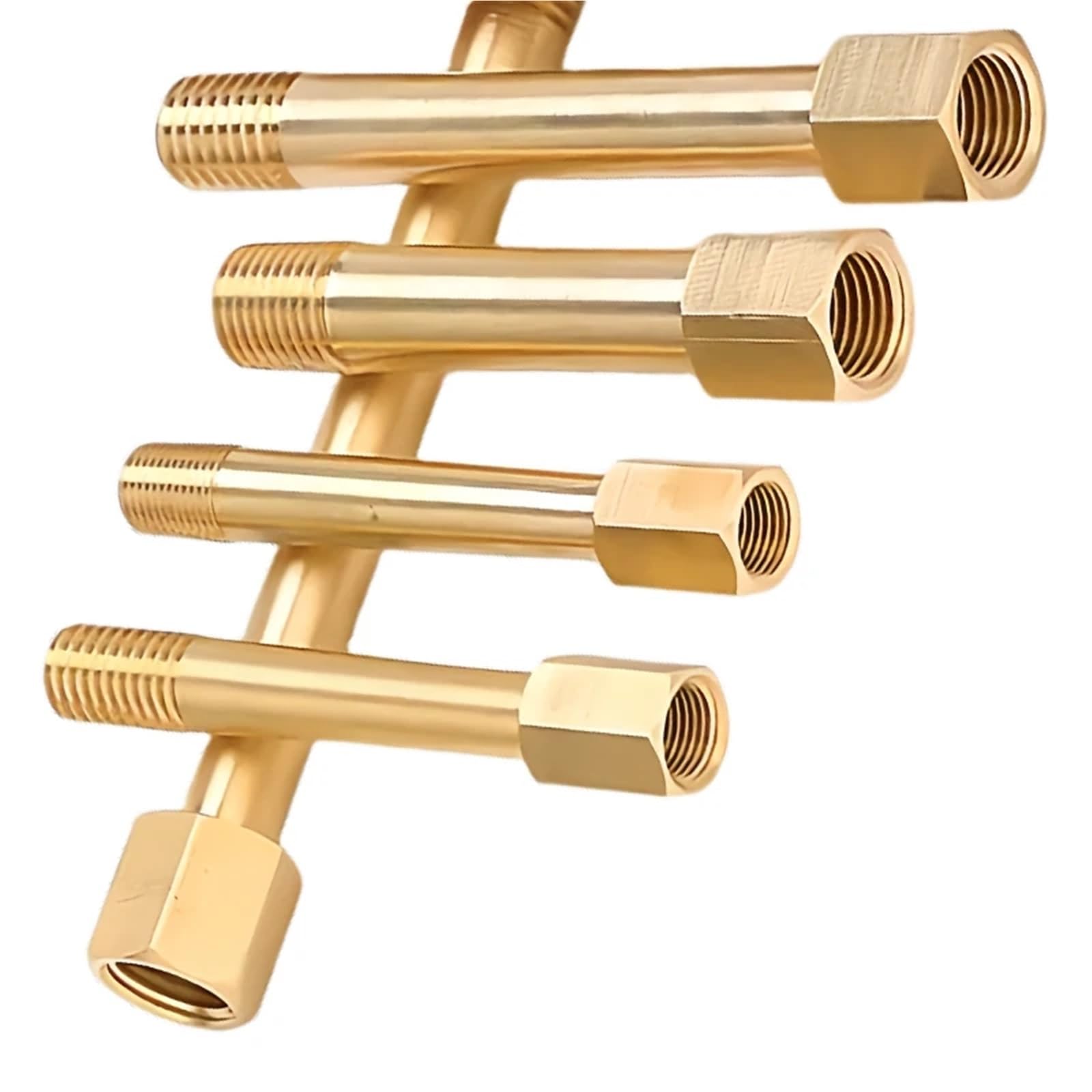 20 pezzi in ottone 1/8 1/4 M8*1,25 M10*1 M12*1,75 M14*1,5 filettatura esagonale femmina maschio giunto esteso giunto meccanico raccordi in rame(Long 200mm,Female 1l4,Male M10x1.5)