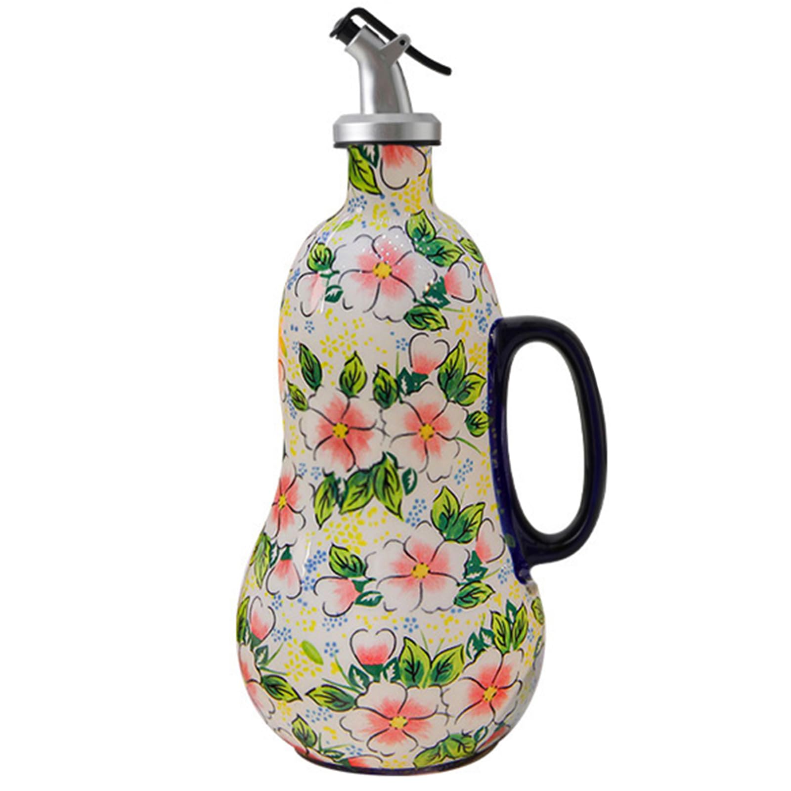 Whoasyst 680ml Ceramic Oil Container Effortless Pouring and Vintage Look Ideal for Cooking Oil and Salad Dressing for Dining Spaces Restaurant Kitchen Bottle