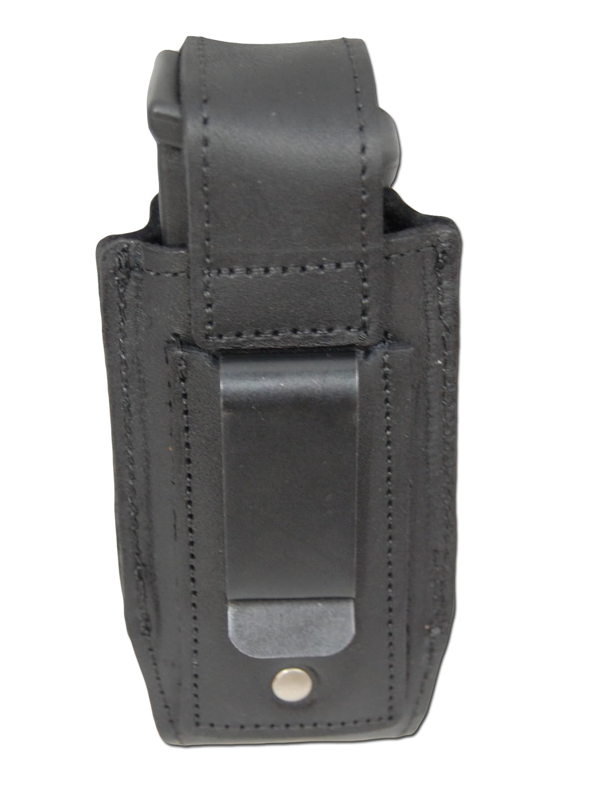 Barsony New Black Leather Single Magazine Pouch for Full Size 9mm 40 45 (Ruger American 4.5