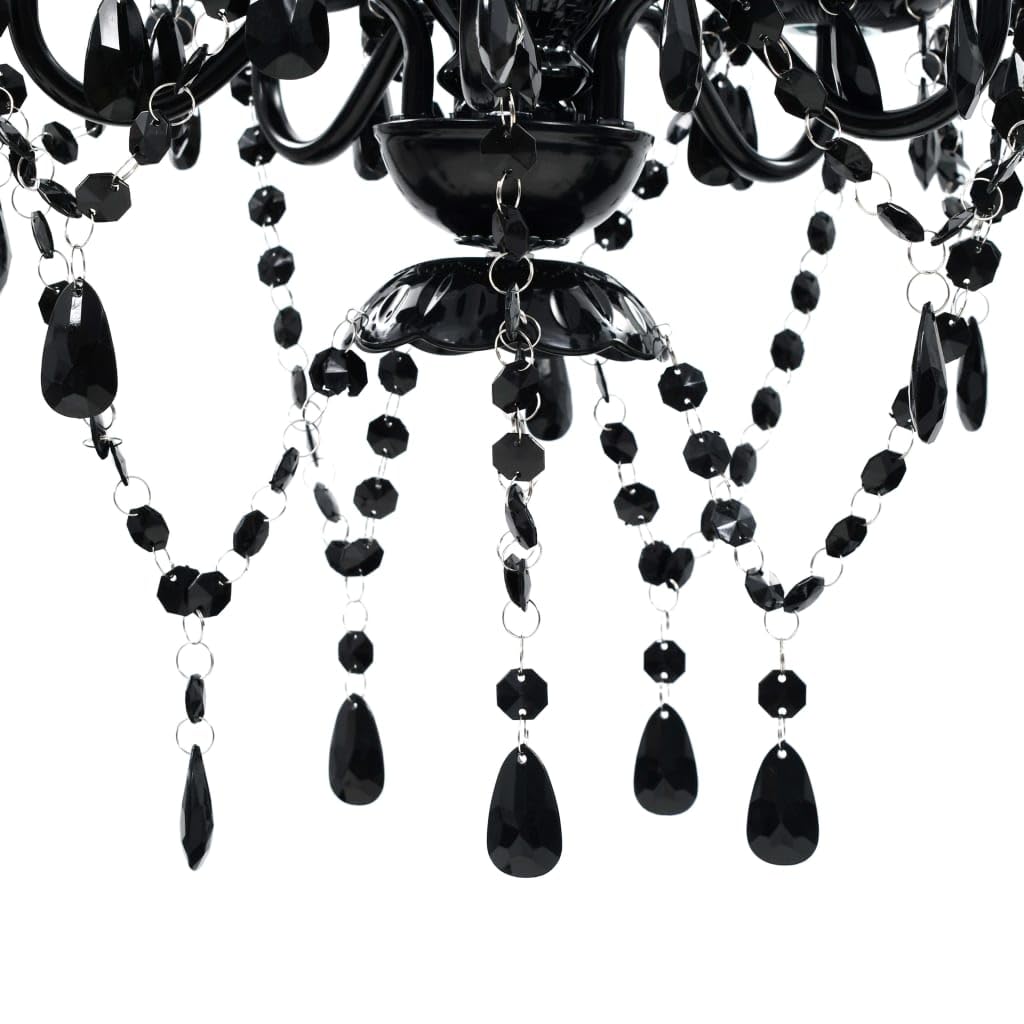 vidaXL - Lampadario a 5 luci, in plastica, Colore: Nero