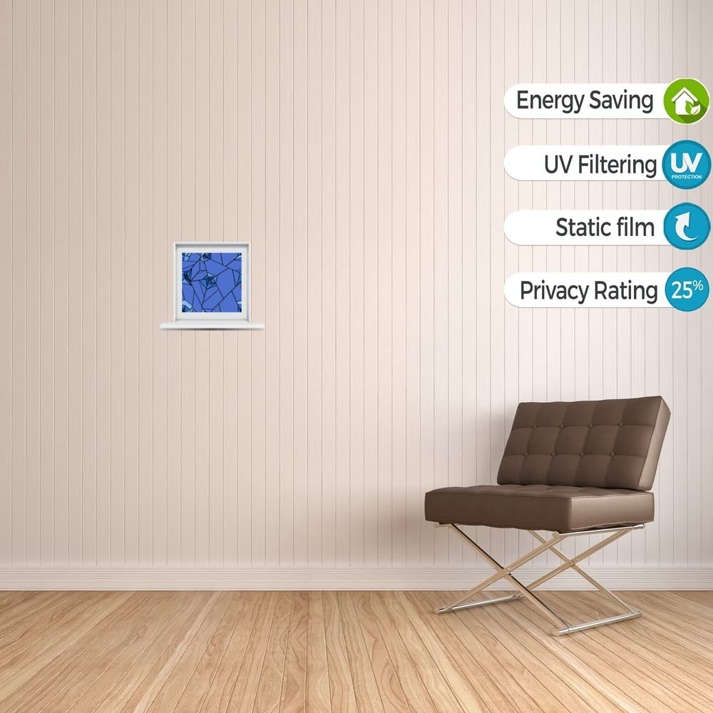 Windowpix 48 x 12 Abstract Lilac Japanese Rose Flowers Window Film Reusable Static Cling Windowfilm UV Filtering Energy Saving