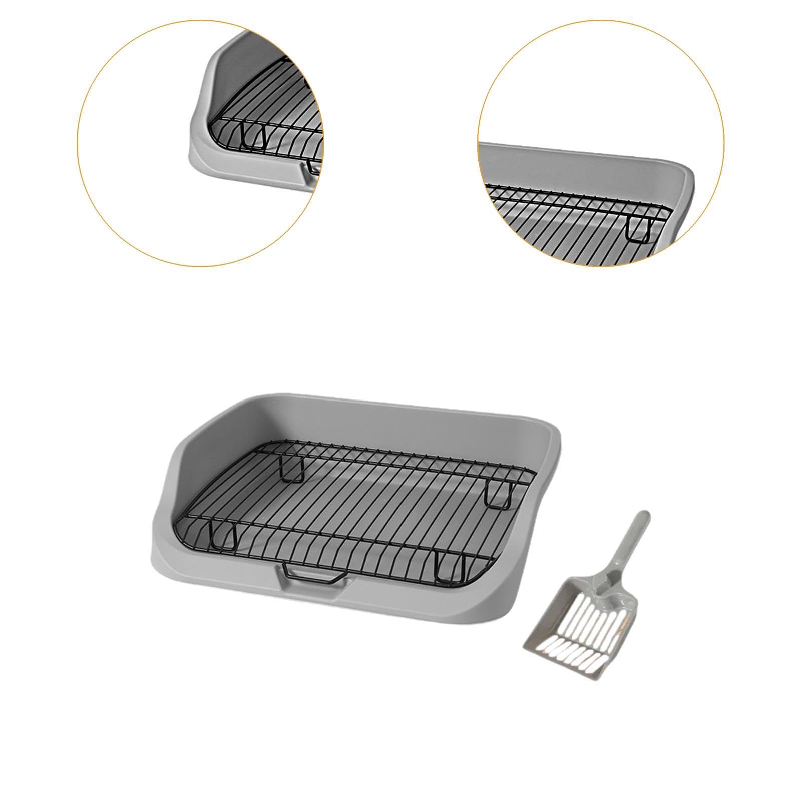 Inodoro para Perros Bandeja de Enseñanza Mascotas Higiénica con Rejilla Base Antideslizante Y Estructura de PP Acero Inoxidable Adecuado para Entrenar