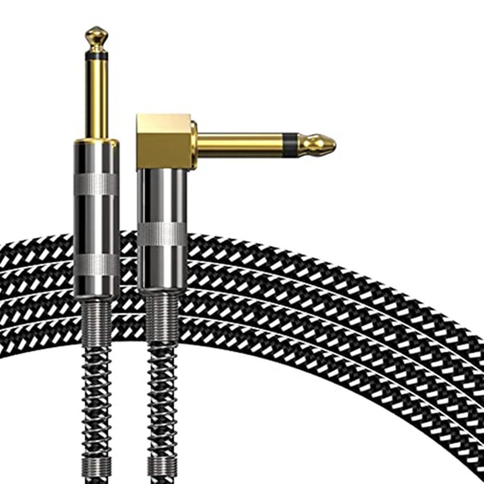 Cavo Audio Professionale per Chitarra Cavo Audio da 6,5 ​​mm Intrecciato A Gomito Placcato in Oro per Cavo Mixer per Chitarra Audio Amplificatore di Potenza (Color : 12 Meters)