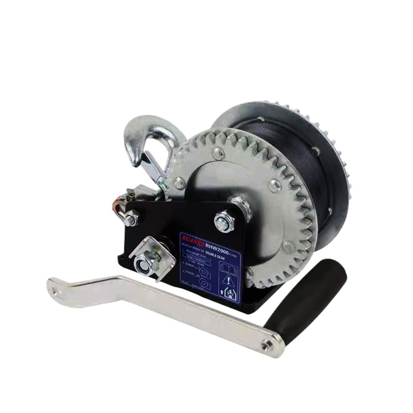 Verricello Elettrico, Leva montana a due vie Autobloccante a mano Argano ad alta quota Installazione Strumento di sollevamento for Yacht Motorcycle Trailer | 2000lb 20m wire rope winch