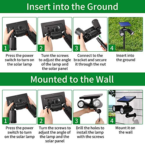 ARTINABS Lampada Solare da Esterno 2 in 1, 6