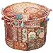 Ottoman Pouffe Tabouret Vintage Grande Couverture Brun Indien Brodé Patchwork Coton Traditionnel Tissu Rond Pouf Ottoman Couverture (22x22x13 Pouces) 55cm
