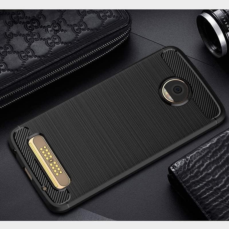 Image of Hybrid Carbon Fiber Back Case for Moto Z2 Play (Black)