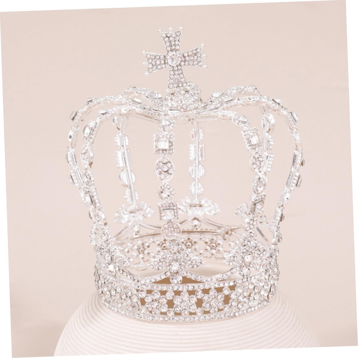 Alipis Rhinestone Bride Tiara Crown Continuous Band Wedding Headwear Hairpiece for Women Bridal Ceremony Accessories
