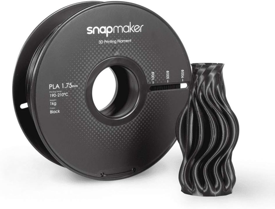 Snapmaker PLA 3D Printer Filament 1.75mm 1KG Black for Most FDM 3D Printers
