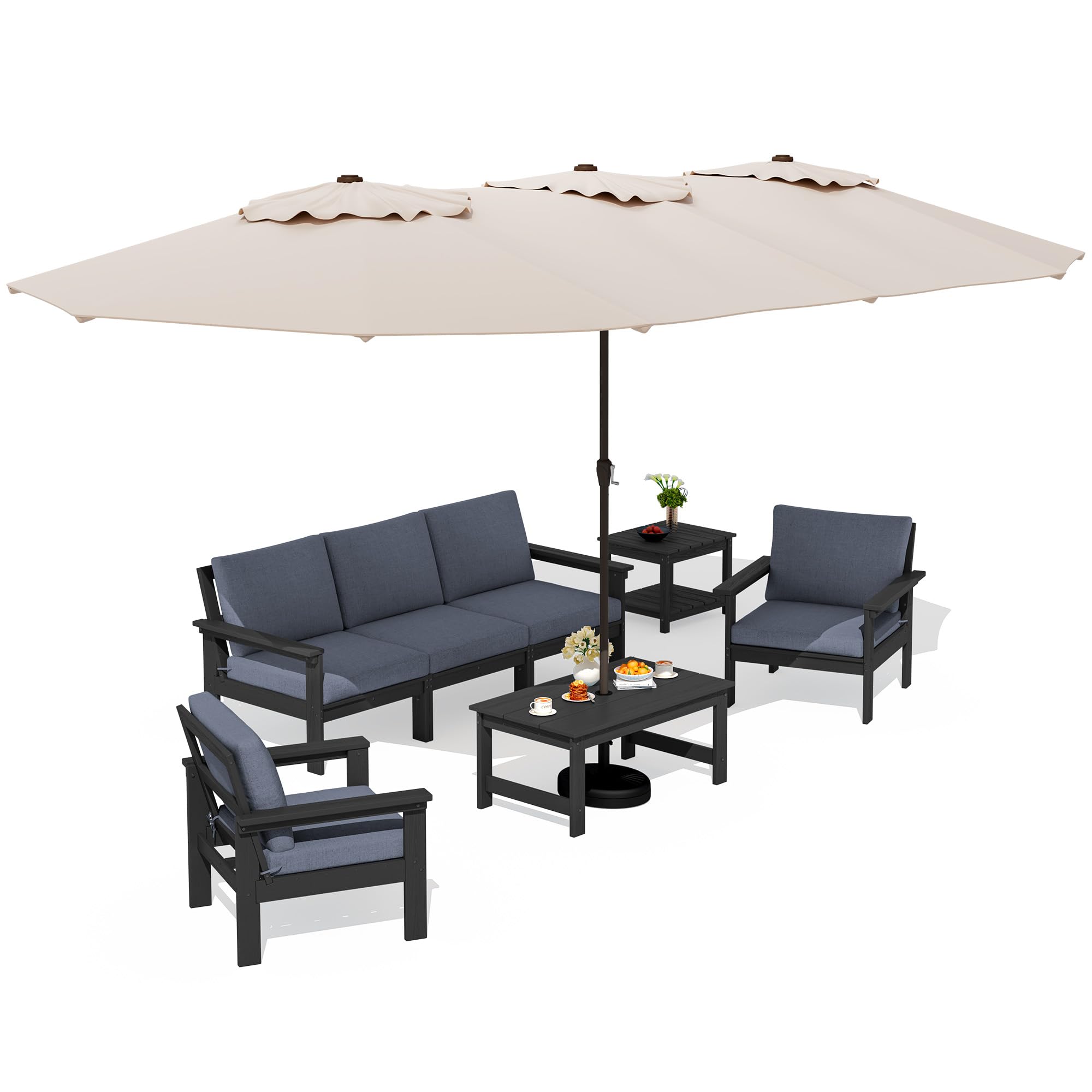 SERWALL Patio Set with Umbrella