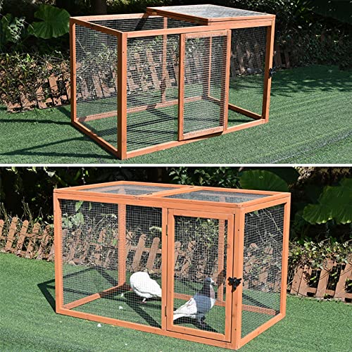 DHYBDZ Geflügelkäfig im Freien, Hühnerstall aus Holz mit Auslauf und abschließbarer Tür, Haustierstall für Garten… – Bild 7