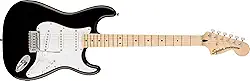Guitarra elétrica Squier Affinity Series Stratocaster, com 2 anos de garantia, preta, escala de bordo
