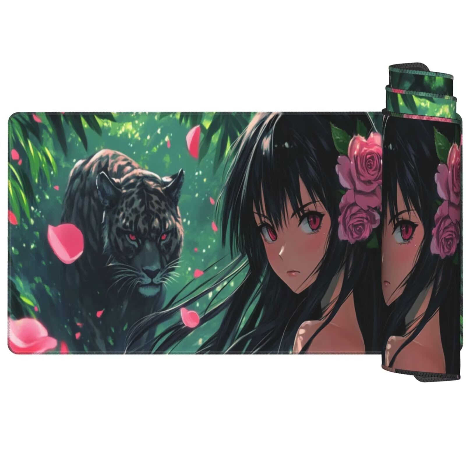 Alfombrilla Ratón Anime Alfombrilla Ratón XXL 1600 x 800 mm, Leopardo Mouse Pad Gaming con Bordes Cosidos, Impermeable Mousepad XXL Base de Goma Antideslizante Duradera, Mouse Pad para Oficina Q454