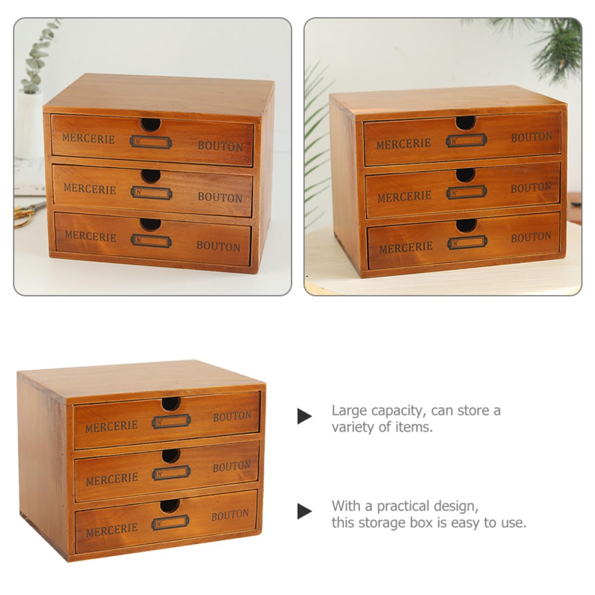 Organizzatore da Scrivania con Cassetto, Grande in Legno | Uffici e Tavoli, Facile da Pulire e Usare, Contenitore Multiuso Compatto