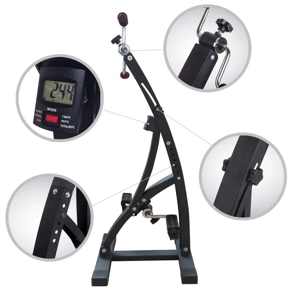 BAKAJI Pedal de Entrenamiento para Brazos y piernas, Bicicleta estática, Bicicleta estática, Gimnasia, pasiva, Ejercicio, Fitness, rehabilitación para Personas Mayores