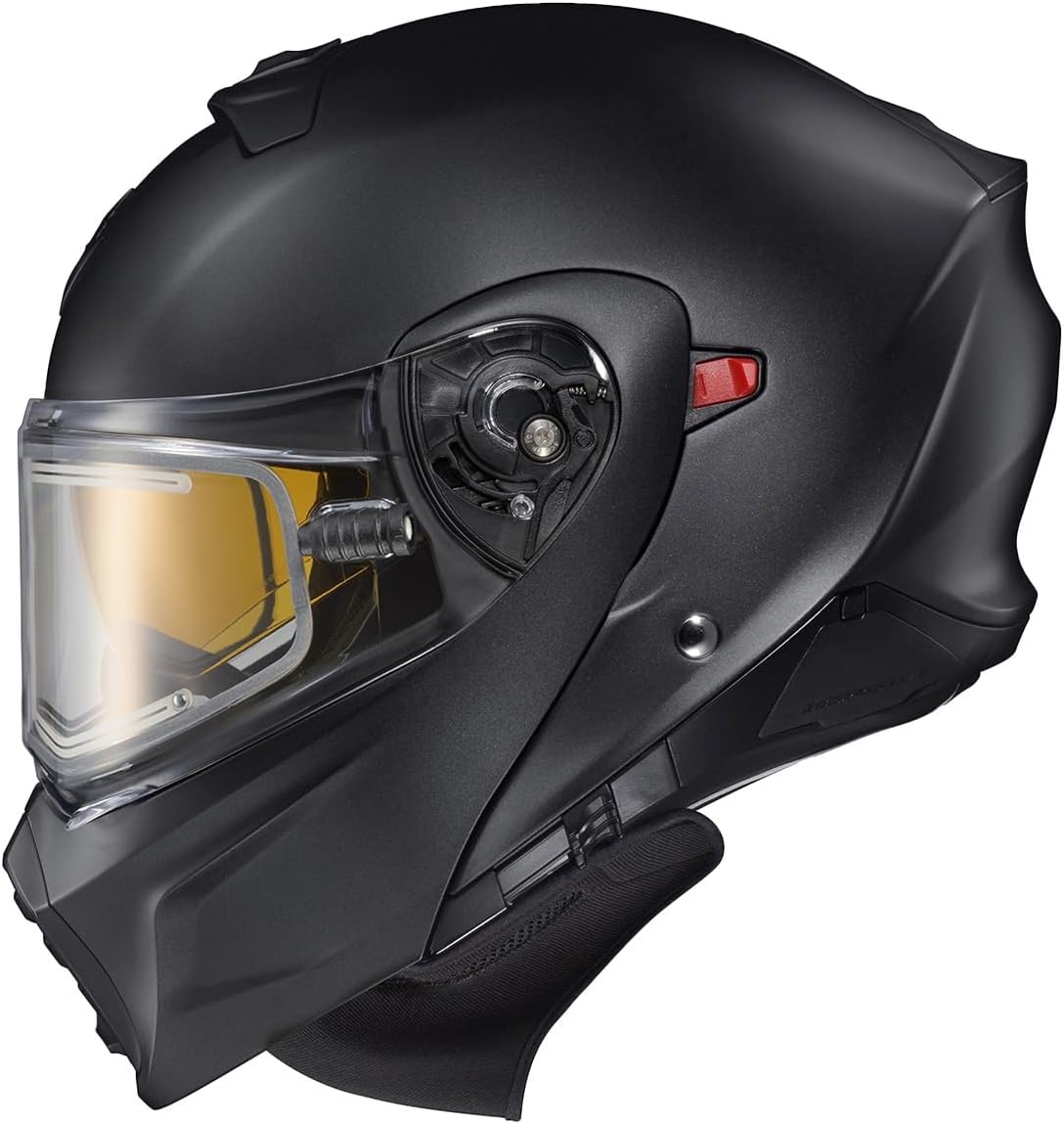 ScorpionEXO GT930 Cold Weather Adventure Snowmobile Modular Helmet Electric Shield with Breath Box and Bluetooth Ready Speaker Pockets Solid (Matte Black - Large)