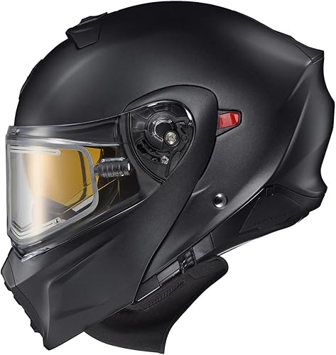 ScorpionEXO GT930 - Casco modular de moto de nieve de aventura para clima frío con escudo eléctrico, caja de respiración y bolsillos para altavoces