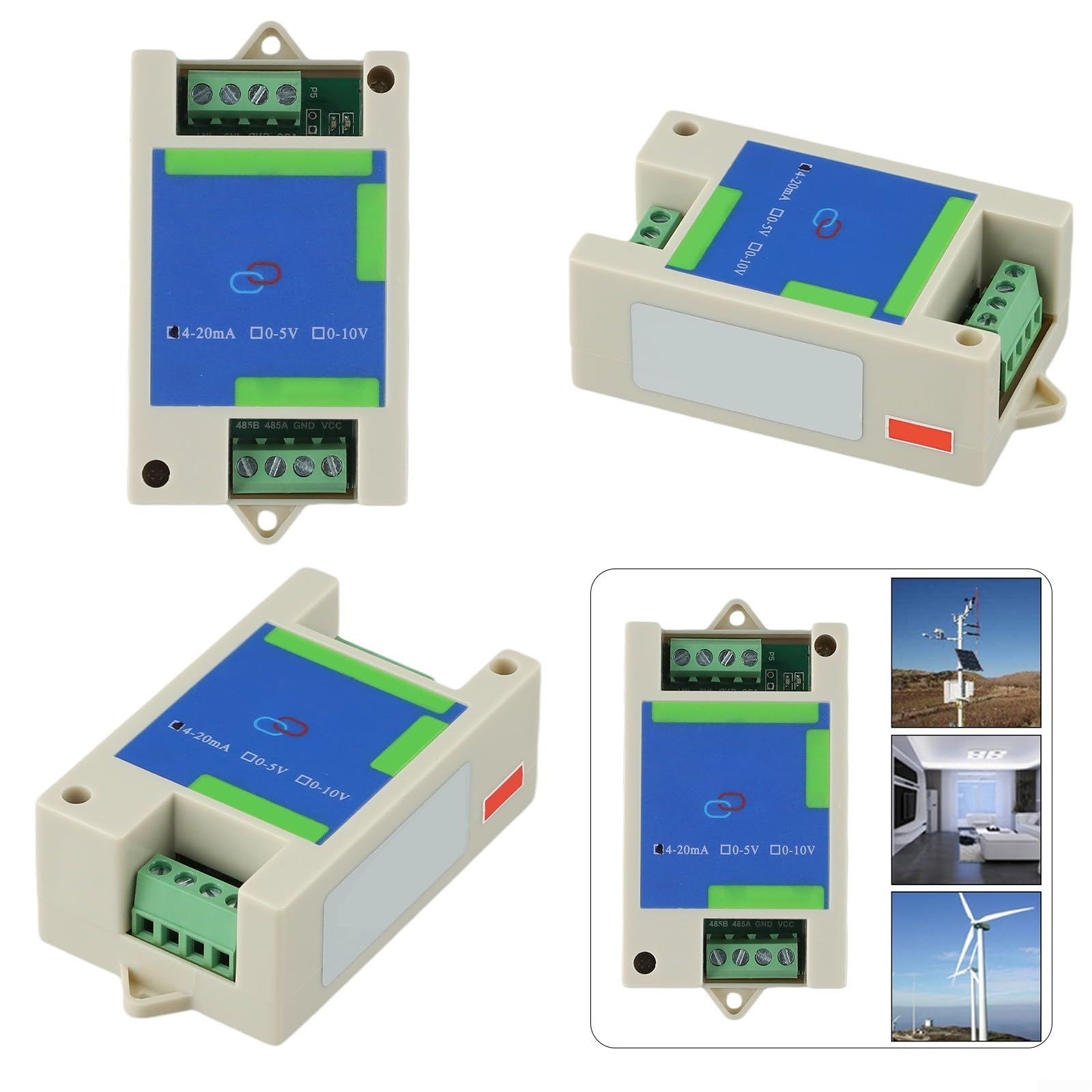 Modulo convertitore industriale da RS485 ad analogico con 2/4 canali per Modbus RTU, precisione 0,1% a 12 bit, 0-20mA 0-5V 0-10V, alimentazione DC 5-30V (2Channel 4-20mA)