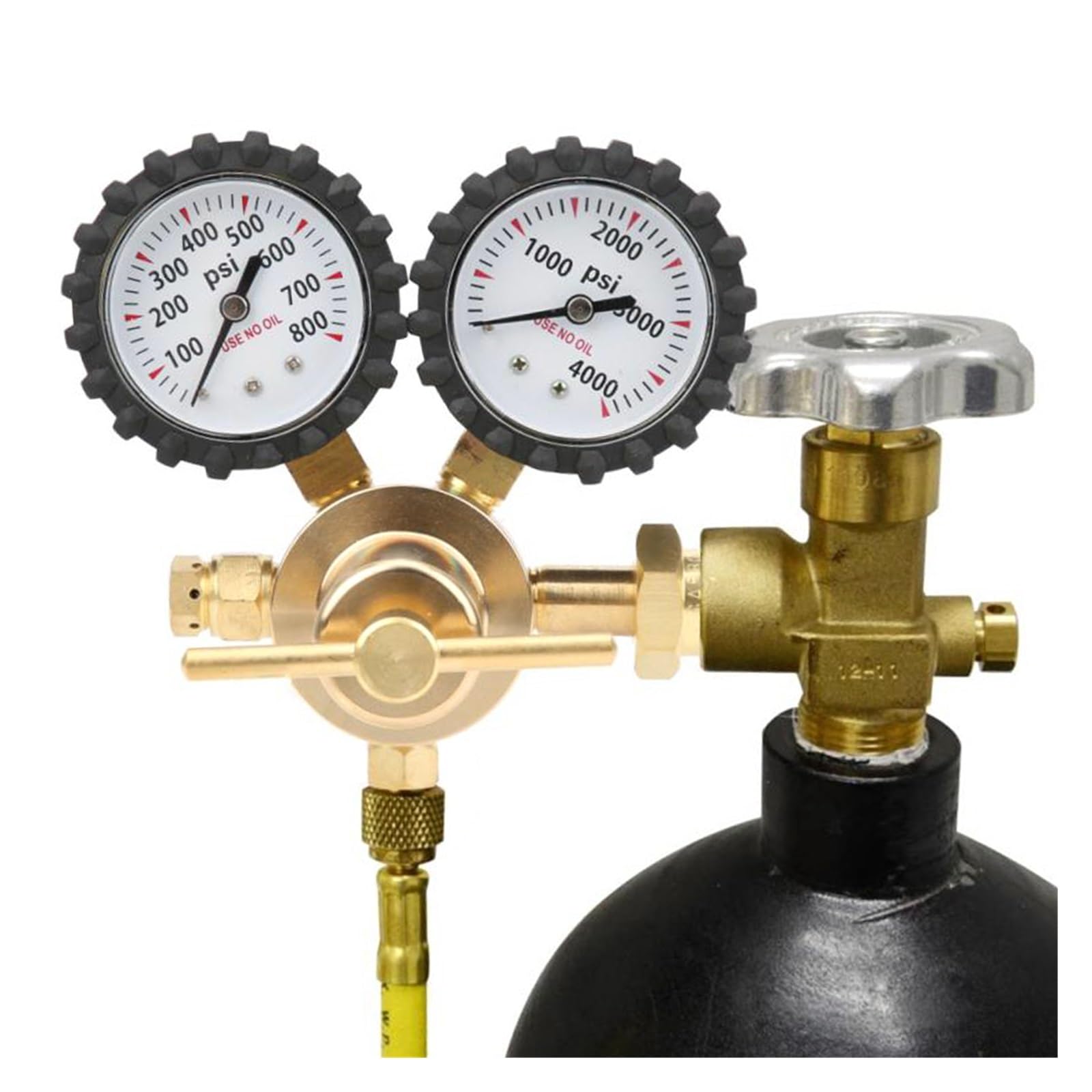 Régulateur d'azote en laiton 1/4 "0-600PSI, jauges de connexion de soupape de réduction de pression de gaz CGA580