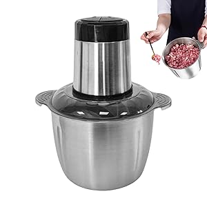 Picadora de carne eléctrica | Picadora eléctrica | 2 litros Multifuncional Picadora De Acero Inoxidable Compacto Para Picar Cebollas Y Preparar Comidas En La Cocina Casa