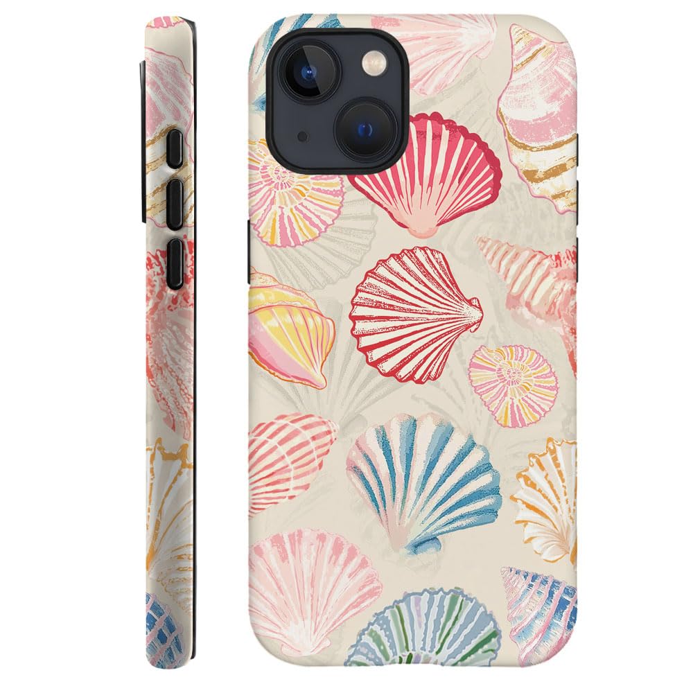DAIZAG Case Compatible with iPhone 14 Plus,Durable Shock Protection Cover for Girl Women,Colorful Sea Shell