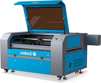 OMTech Maker 90W CO2 Laser Engraver with LightBurn & Water Chiller | 28" 20" work area | Up to 600 mm/s | Air assist | 4-way pass-through | Cuts & engraves wood, acrylic & more