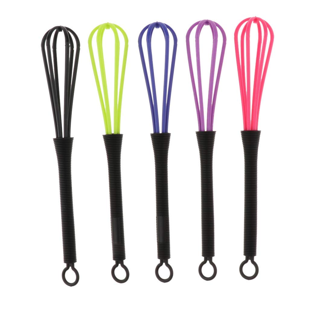 5pcs Plastic Salon Hair Color Dye Cream Whisk Mixer Stirrer Random Colors