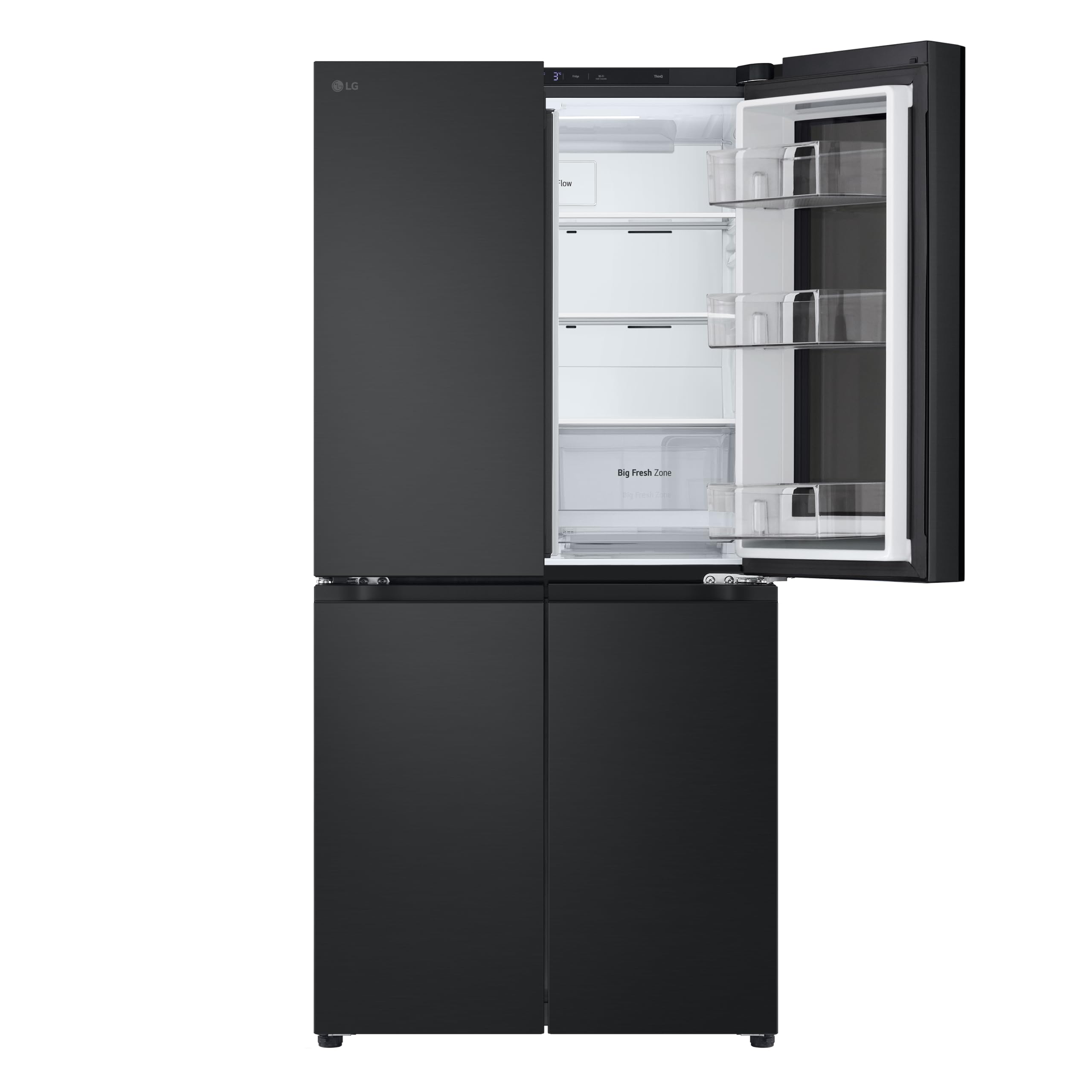 LG GMG860EPBE Frigorifero Slim Multidoor InstaView, Classe E, 638L, Wi-Fi, Door e Linear Cooling, Frigo con Dispenser Acqua UVnano senza allaccio, Metal Fresh, Frigorifero Nero Opaco