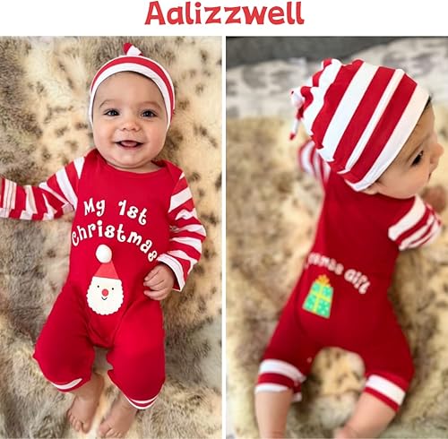 Miniatura 2 de Aalizzwell Traje de Navidad para bebés, niños y niñas, traje de Navidad, mameluco de elfo y Papá Noel