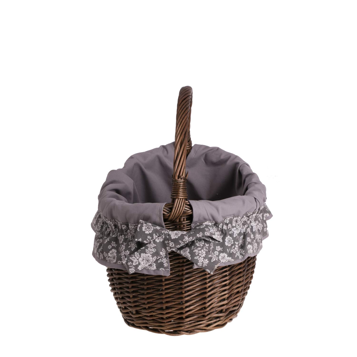 e-wicker24 koszyk na zakupy z wikliny, ciemnobrązowy kosz retro, kosz wiklinowy owalny